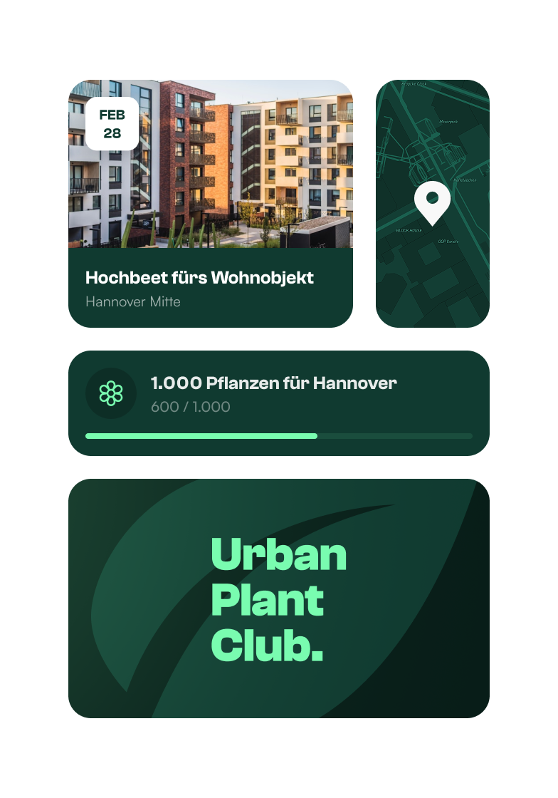 Screenshots aus dem Projekt 'Urban Plant Club'